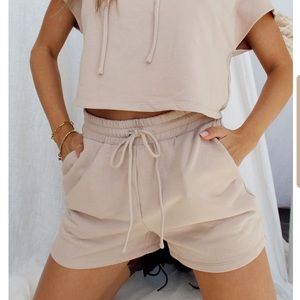 12th Tribe Beige Sweatshorts